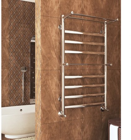 Водяной полотенцесушитель Terminus Хендрикс Плюс П9 500x896 4620768886874 с полкой Хром 
