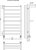 Водяной полотенцесушитель Terminus Хендрикс Плюс П9 500x896 4620768886874 с полкой Хром 