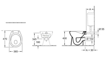 Унитаз приставной Villeroy & Boch O'Novo 7619R0R1 