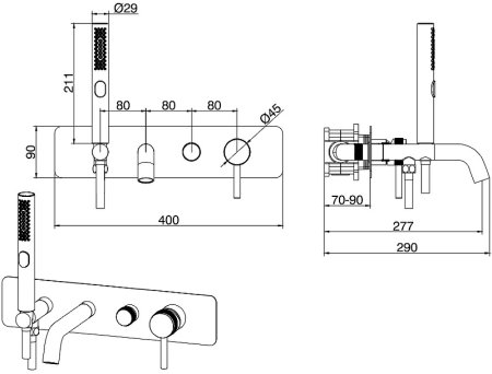 Смеситель для ванны Allen Brau Priority 5.31006-BN Никель брашированный 