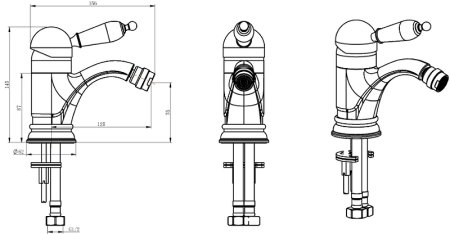 Смеситель для биде Boheme Medici Ripresa 306 Бронза 
