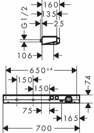 Смеситель для душа Hansgrohe ShowerTabletSelect 13184400 с термостатом Белый Хром 