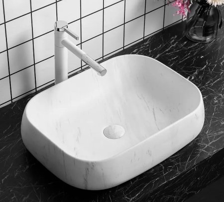 Раковина-чаша Ceruttispa 57 CR0086 MMW1 СТ9546 Белый матовый мрамор 