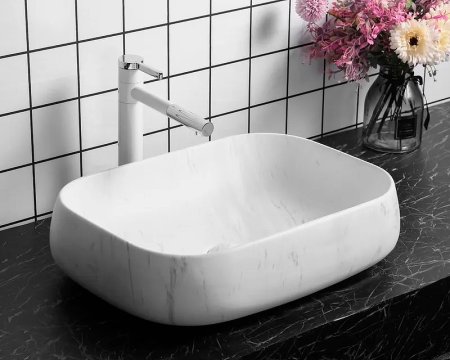 Раковина-чаша Ceruttispa 57 CR0086 MMW1 СТ9546 Белый матовый мрамор 