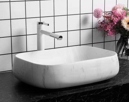 Раковина-чаша Ceruttispa 57 CR0086 MMW1 СТ9546 Белый матовый мрамор 