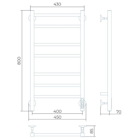 Полотенцесушитель электрический Larusso Имидж П7 40х80 