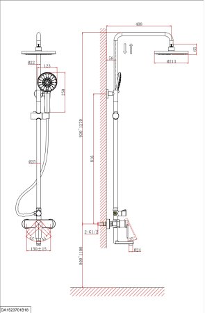 Душевая система D&K Bayern.Fürth (DA1523708B18) 