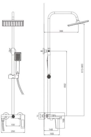 Душевая система Haiba хром (HB24817) 