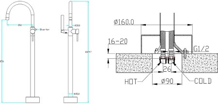 Смеситель для ванны Boheme Uno 469-MW Белый матовый 