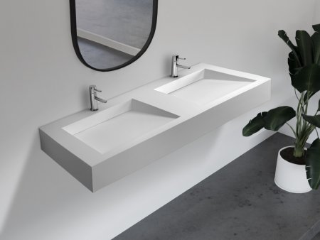 Раковина подвесная ABBER Stein AS2643-1.2 двойная, белая матовая 