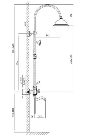 Душевая стойка Timo Adelia SX-6010/00 chrome 