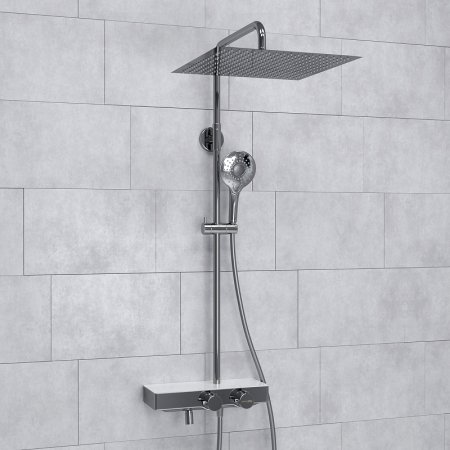 Душевая система WasserKRAFT A113.119.101.CH Thermo с термостатом Хром Белая 