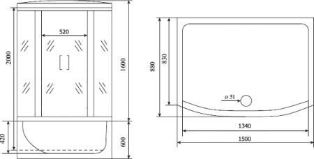 Душевой бокс Timo Standart T-6650 S профиль серебристый матовый 