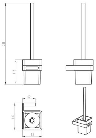 Ершик для унитаза Boheme Q 10954-SGM Антрацит глянец 