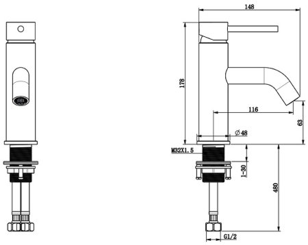 Смеситель для раковины Bronze de Luxe Scandi 1451W Белый глянцевый 