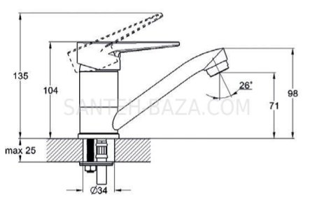 Смеситель G-lauf 4F-B045 для кухонной мойки 