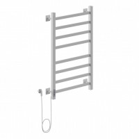 Полотенцесушитель Ника STEP-1 80/50 RAL9016 электрич.кабельны, белый матовый левый тэн