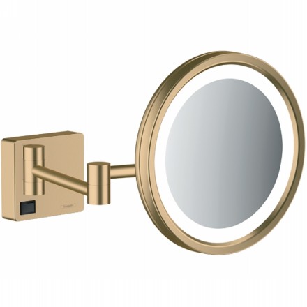 Косметическое зеркало Hansgrohe AddStoris 41790140 с подсветкой с увеличением Шлифованная бронза 