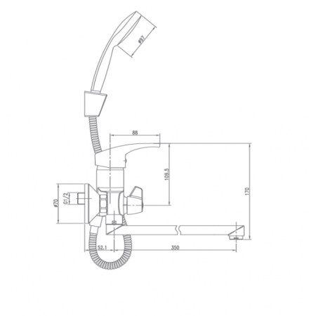 Смеситель для ванны Landberg LB-90369A Хром 