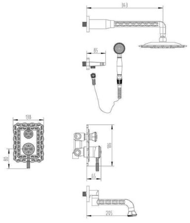 Душевая система ZorG Antic A104DS-SL Серебро 