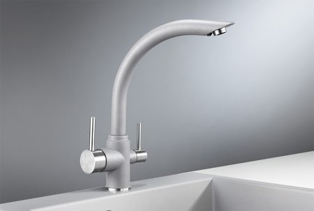 Смеситель Granula GR-2304 для кухонной мойки, алюминиум 