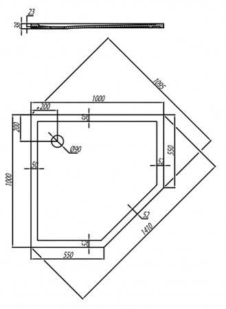 Душевой поддон из искусственного камня Aquaton Калифорния 100x100 1A714936CA010 Белый 