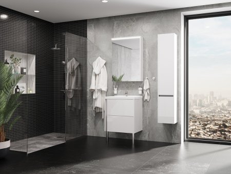 Зеркальный шкаф Aquaton Стоун 60 R 1A231502SX010 с подсветкой Белый 