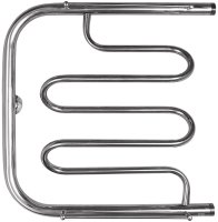 Полотенцесушитель водяной с боковым подключением/змеевик в ванную Energy Mix 500х500, форма Е-образная (фокстрот), нержавеющая сталь, подключение 1", 530мм х 500мм, все для подключения в комплекте