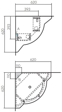 Тумба под раковину Aquaton Альтаир 62 1A042601AR010 угловая Белая 
