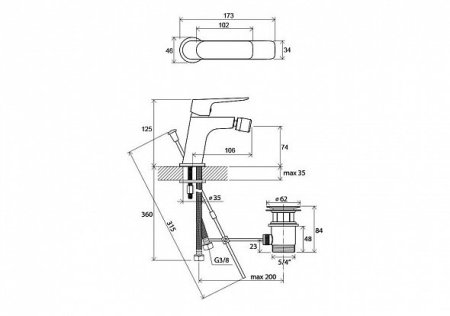 Смеситель для биде Ravak Classic CL 055.00 X070082 