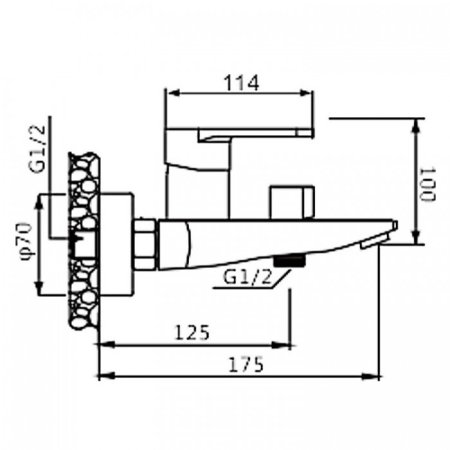 Cмеситель для ванны ViEiR V194031 Хром 