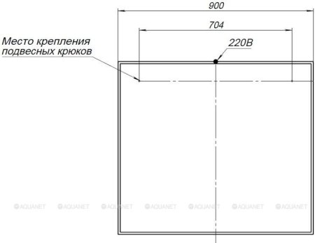 Зеркало Aquanet Nova Lite 90 дуб рошелье LED 