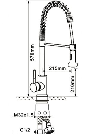 Смеситель для кухни Melana F8111 Сатин 