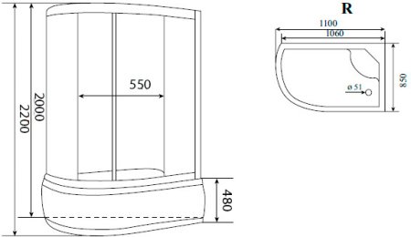 Душевая кабина Timo Standart T-1110 P R 