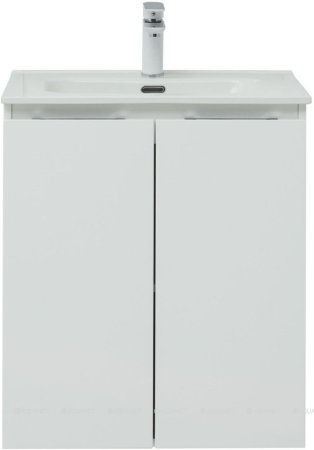 Тумба с раковиной Aquanet Алвита New 60 2 дверцы, белый матовый 