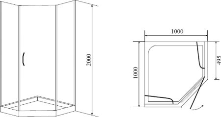 Душевой уголок Timo BY-839 100F с поддоном 