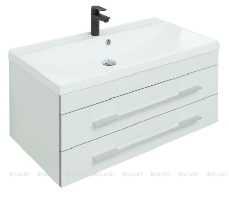 Тумба с раковиной Aquanet Верона 90 New белый матовый 