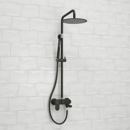 Душевая система WasserKRAFT A174.258.078.CB Черная матовая 