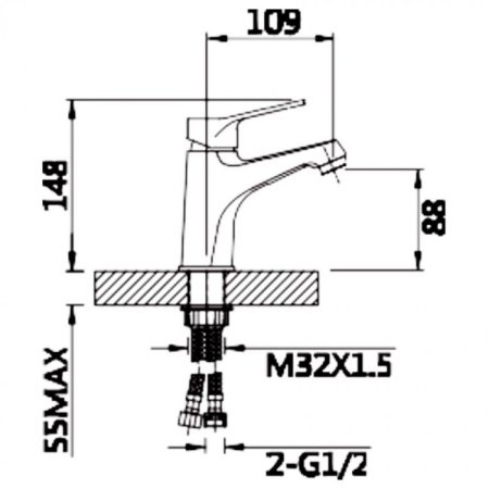 Cмеситель для раковины ViEiR V023511 Хром 