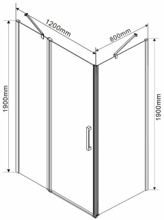 Душевой уголок Vincea Orta 120х80 VSR-1O8012CL профиль Хром стекло прозрачное 