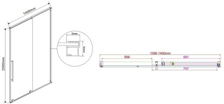 Душевая дверь Vincea Arno 140 VPS-1A140CL профиль Хром стекло прозрачное 