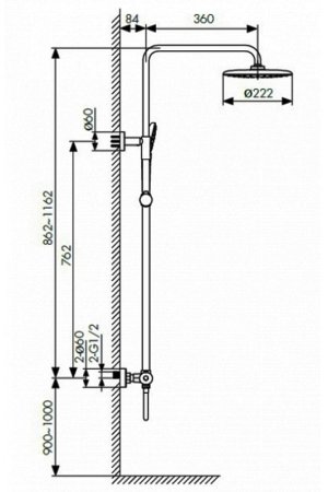 Душевая система Kaiser Cezar 05177 с термостатом Хром 