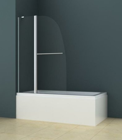 Шторка на ванну Azario Boston 100х140 AZ-142TB профиль Хром стекло прозрачное 