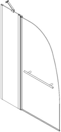 Шторка на ванну Azario Boston 100х140 AZ-142TB профиль Хром стекло прозрачное 