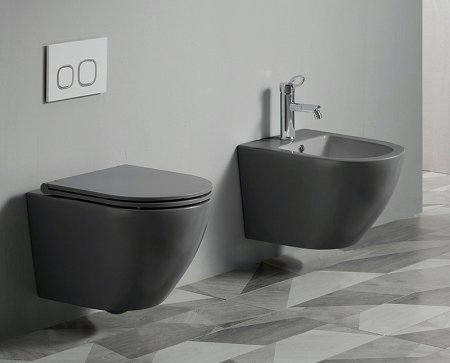 Унитаз Azario Grado AZ-0046N-MB подвесной Черный матовый с сиденьем Микролифт 