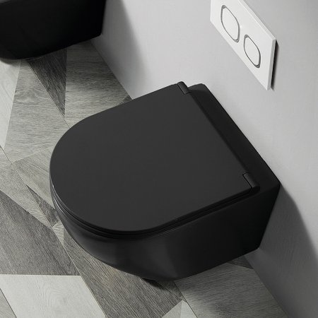 Унитаз Azario Grado AZ-0046N-MB подвесной Черный матовый с сиденьем Микролифт 