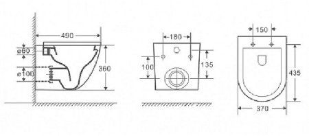 Унитаз Azario Grado AZ-0046N-MB подвесной Черный матовый с сиденьем Микролифт 