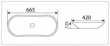 Раковина CeramaLux 503H012 накладная 