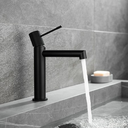 Смеситель для раковины Vincea Desire VBF-1D1MB Черный матовый 