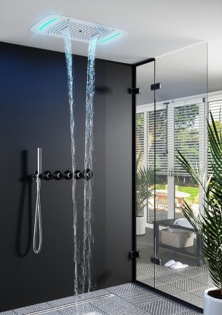 Душевая система Timo Saona SX-2319/18SM с термостатом Черное золото 
